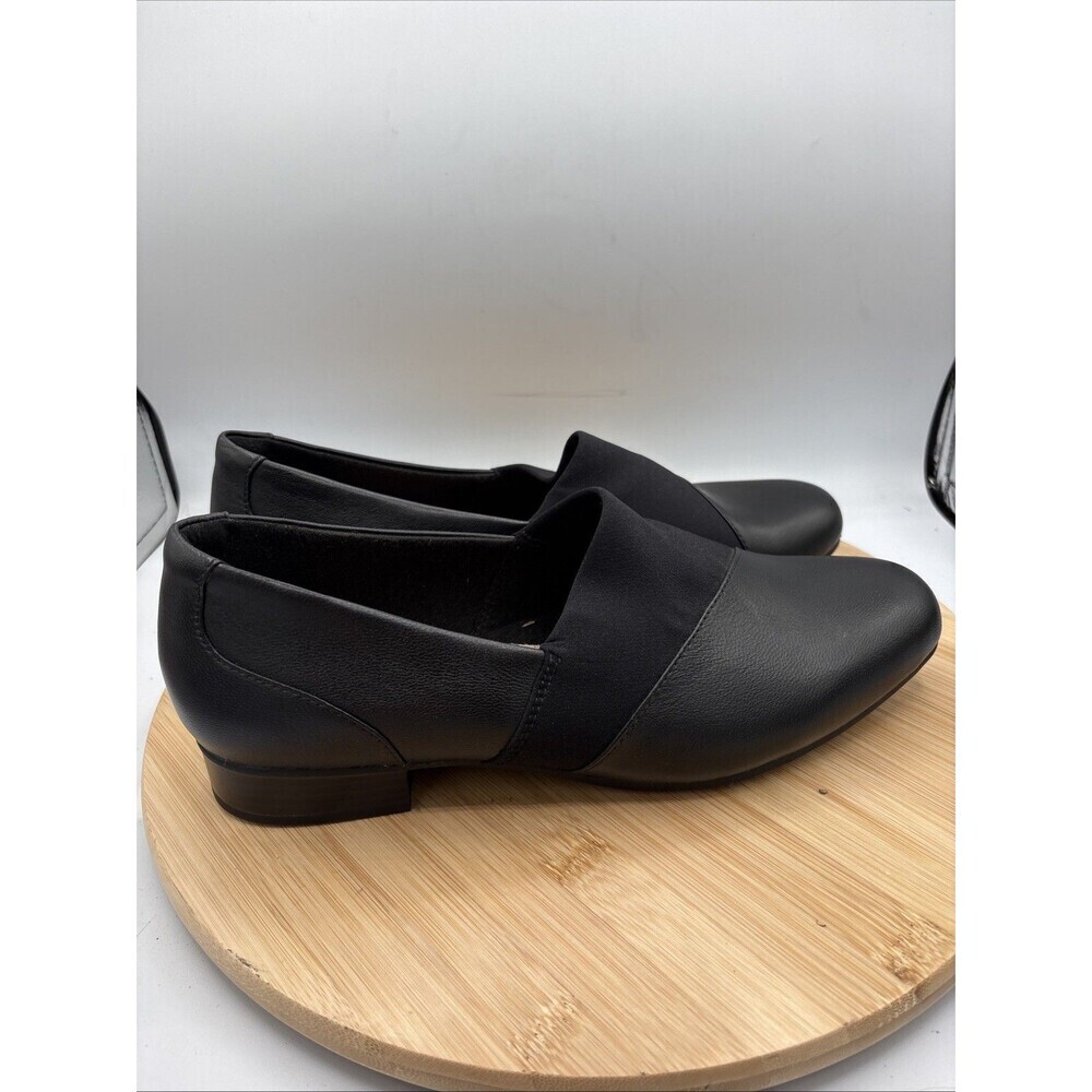 Clarks Juliet Gem Leather Slip On Shoes Black Women Size 10W Comfort Flat - Picture 5 of 10